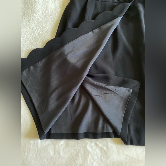 J. Crew fully lined wrap style dress with scalloped trim | Hidden back zip | 00 - Picture 5 of 5